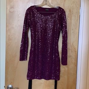 Express purple sequin dress